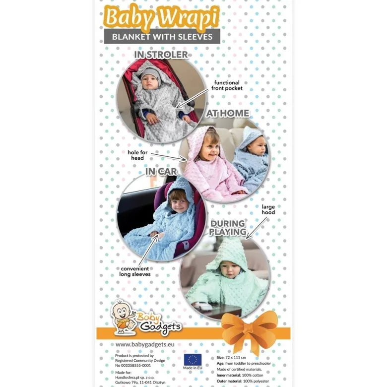 Baby Wrapi - Kocyk z rękawami - Różowy