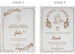 Biblia w drewnianym pudełku z życzeniami Prezent na Komunię - Pamiątka Pierwszej Komunii Świętej