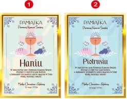 Biblia z Życzeniami w Ozdobnym Kartoniku Prezent na Komunię - Pamiątka Pierwszej Komunii Świętej