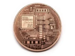 Bitcoin BTC w kapslu - moneta kolekcjonerska