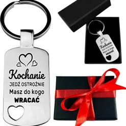 Brelok Zawieszka Kochanie Jedź Ostrożnie - Prezent dla Męża Niego Chłopaka na Walentynki Święta Urodziny