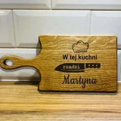 Dębowa Deska do Krojenia z grawerem - prezent dla mamy babci żony na Święta Urodziny