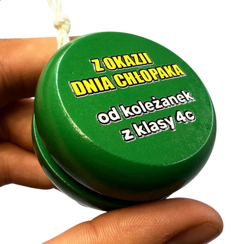 Drewniane JOJO z własnym podpisem - prezent na Dzień Chłopaka Szkoła Przedszkole