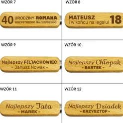 Drewniany Otwieracz do Piwa z Grawerem - prezent dla faceta męża taty brata