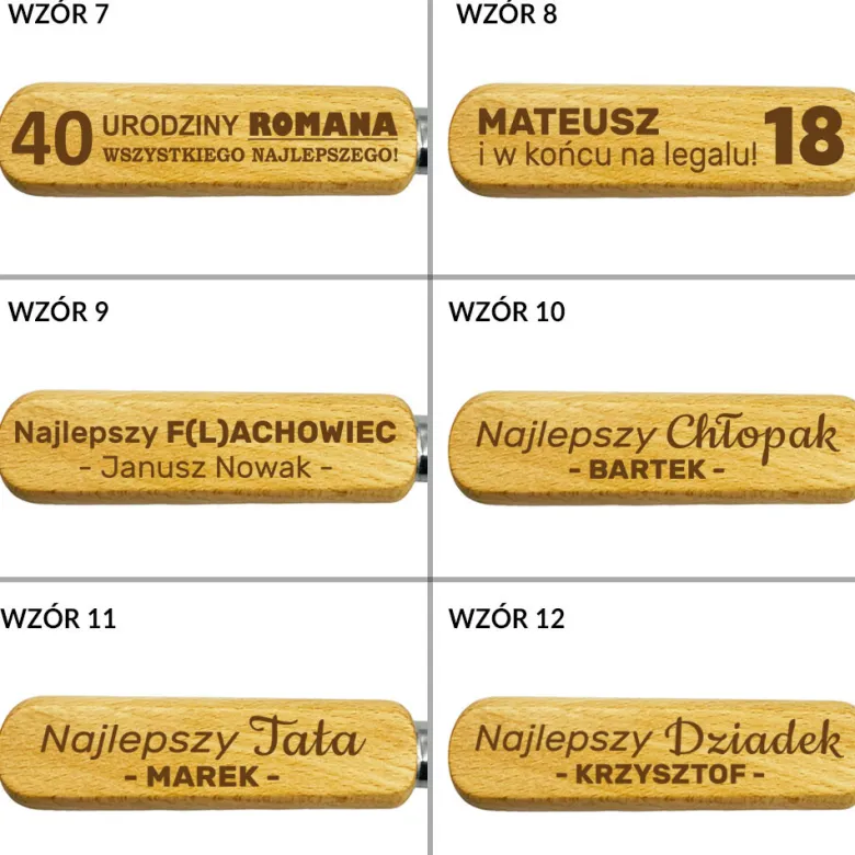 Drewniany Otwieracz do Piwa z Grawerem - prezent dla faceta męża taty brata