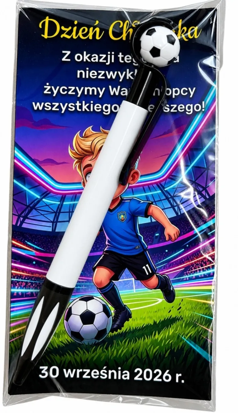 Długopis Kręcąca Piłka + Życzenia - prezent na Dzień Chłopaka szkoła przedszkole
