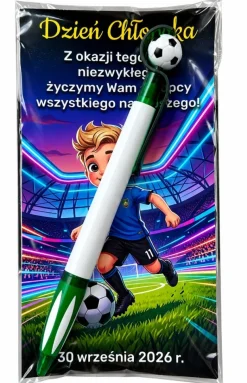 Długopis Kręcąca Piłka + Życzenia - prezent na Dzień Chłopaka szkoła przedszkole