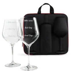 Etui na wino z kieliszkami diVinto Who cares Diamond