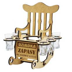 Fotel Bujany dla Dziadka na butelkę + kieliszki