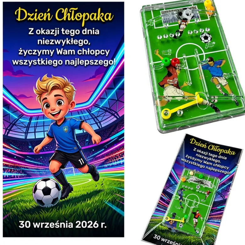 Gra Piłka Nożna + Życzenia - prezent na Dzień Chłopaka Szkoła Przedszkole Szkółka Piłkarska