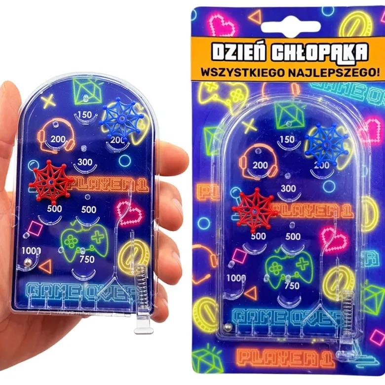 Gra Zręcznościowa Pinball - Prezent na Dzień Chłopaka dla Fana Gier szkoła przedszkole