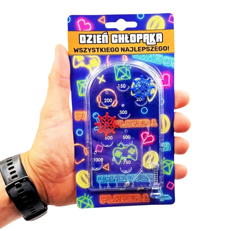 Gra Zręcznościowa Pinball - Prezent na Dzień Chłopaka dla Fana Gier szkoła przedszkole