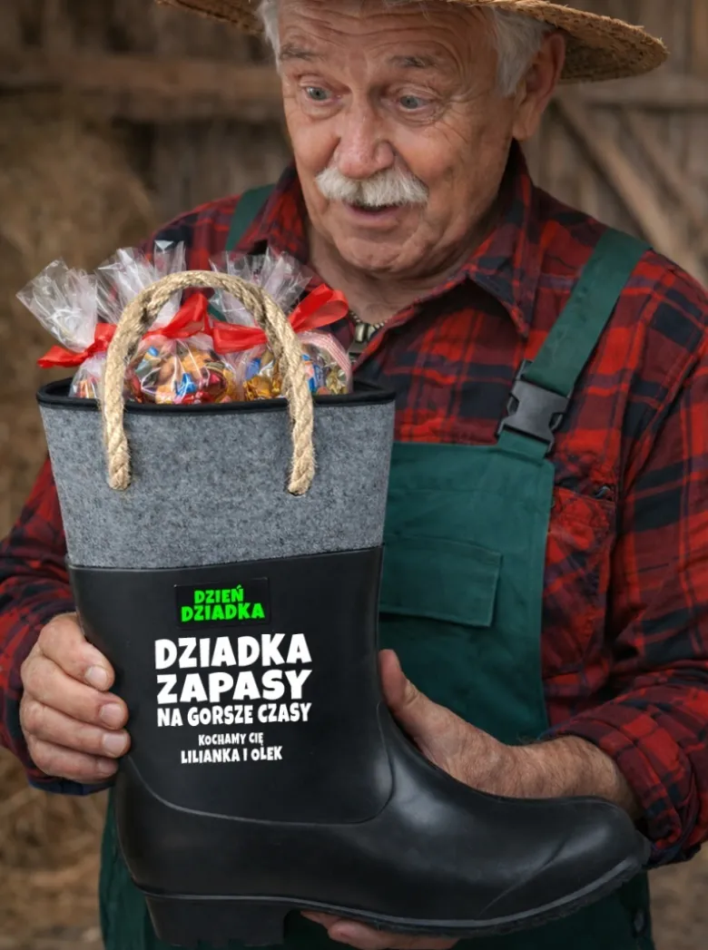 Gumofilc na Flaszkę Słodycze dla Dziadka - Śmieszny Prezent na Dzień Babci i Dziadka