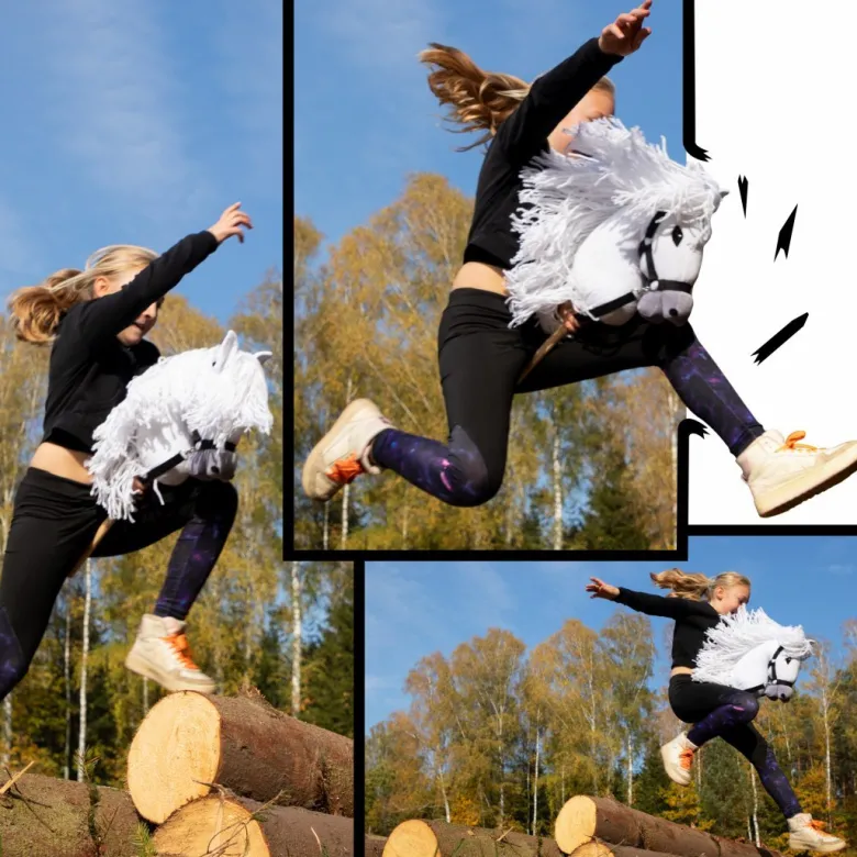 Hobby Horse Skippi - koń na kiju - Biały