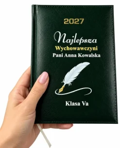 Kalendarz dla Wychowawcy Nauczyciela Zielony - Prezent Upominek na Dzień Nauczyciela