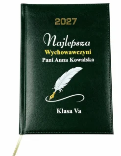 Kalendarz dla Wychowawcy Nauczyciela Zielony - Prezent Upominek na Dzień Nauczyciela