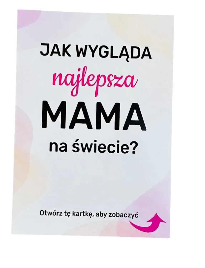 Kartka dla Mamy z Lustrem Jak Wygląda Najlepsza Mama - Prezent dla Mamy na Dzień Matki Urodziny Święta