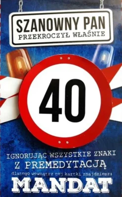 Kartka na urodziny Z MANDATEM dla faceta