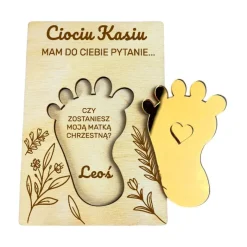 Kartka Zapytanie Prośba Pytanie - Ciociu Czy Zostaniesz Moją Matką Chrzestną?