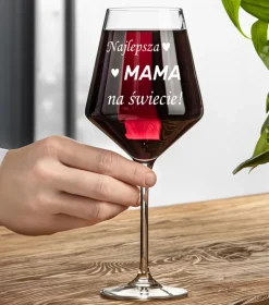 Kieliszek do Wina Krosno dla Mamy w ozdobnym kartoniku - prezent na Dzień Mamy Matki