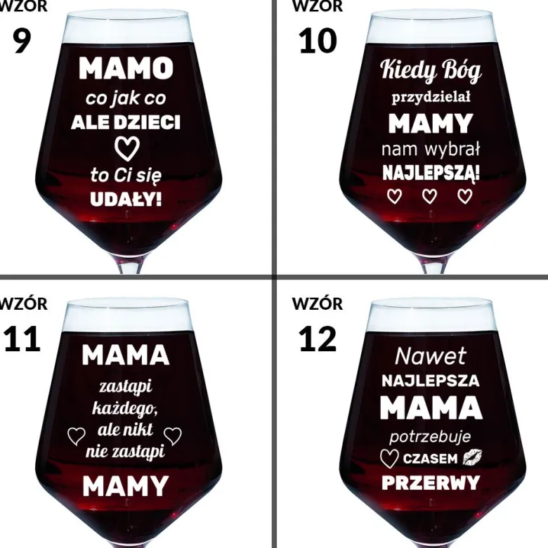 Kieliszek do wina z grawerem KROSNO - prezent dla Mamy