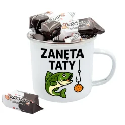 Kubek Metalowy dla Taty Wędkarza - Prezent na Dzień Ojca Święta Urodziny Emaliowany