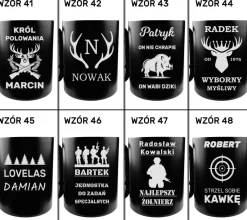 Kubek Metalowy Turystyczny z Karabińczykiem - Prezent dla Wędkarza Miłośnik Żołnierza Gór Kierowcy