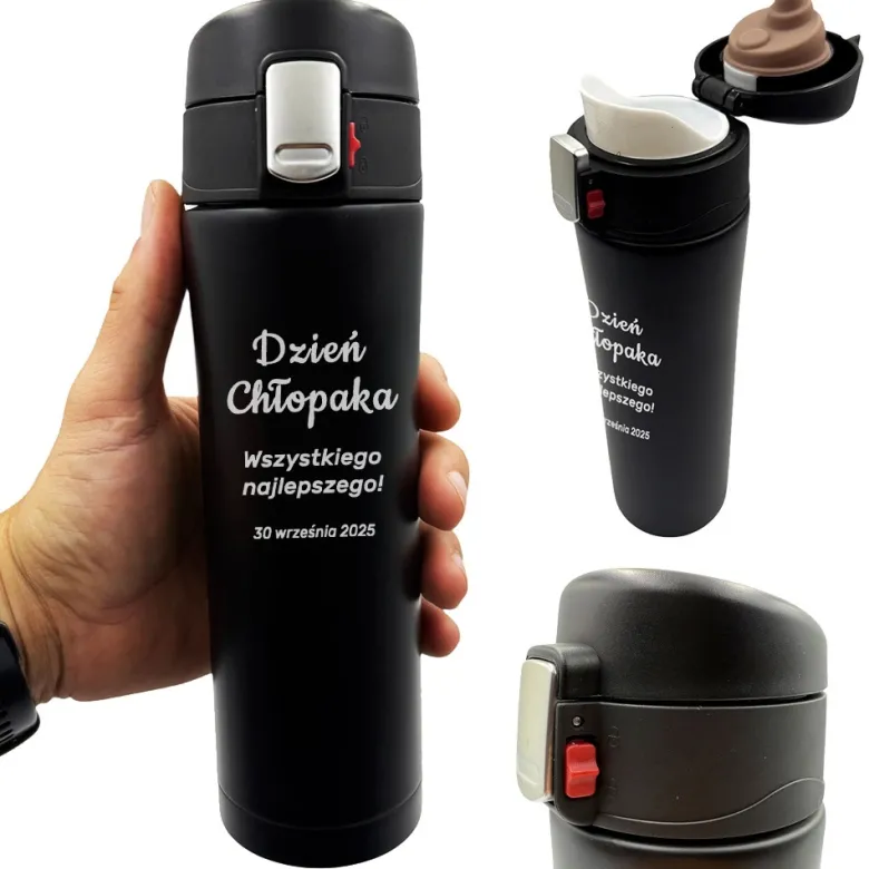 Kubek Termiczny 500ml z Grawerem - prezent na Dzień Chłopaka Szkoła Praca