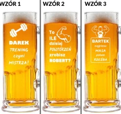 Kufel siłacza do piwa z grawerem - prezent dla trenera męża chłopaka