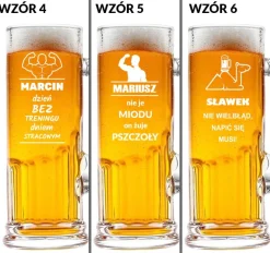 Kufel siłacza do piwa z grawerem - prezent dla trenera męża chłopaka