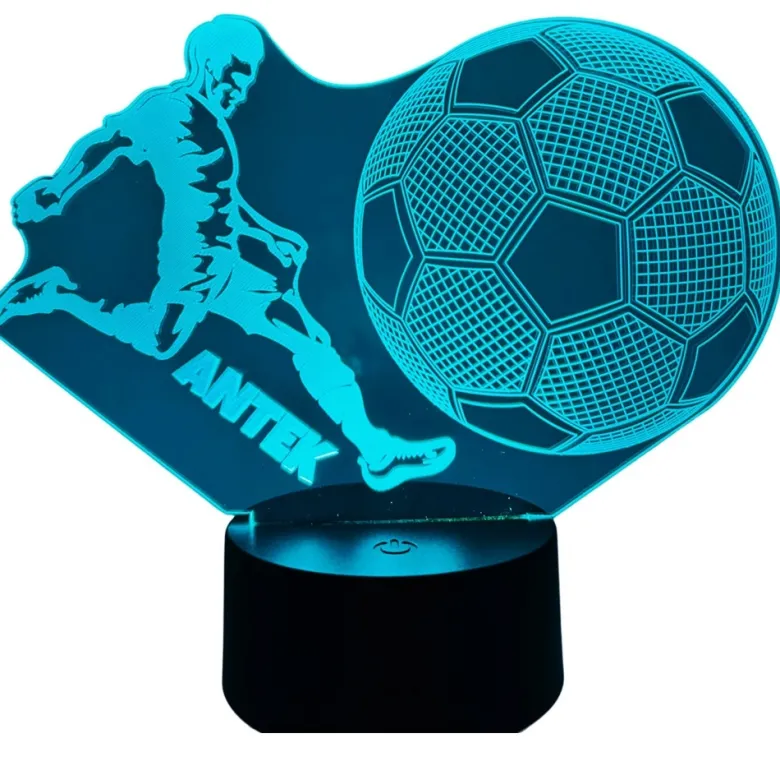 Lampka Piłka Piłkarza z Imieniem - Prezent dla Chłopca 4 5 6 7 8 9 10 11 12 13 14 lat Dziecka na Urodziny Święta