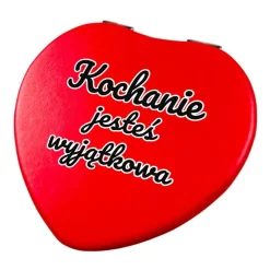 Lusterko Kieszonkowe w Kształcie Serca - Prezent dla Żony Dziewczyny Niej na Walentynki Rocznicę Ślubu
