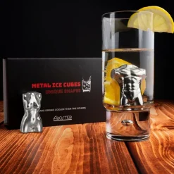 Metalowe Kostki do Drinków - Kobieta i Mężczyzna