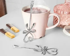 Mieszadełka / mini łyżeczki MIŁOSNE KOKARDKI 2 szt.