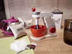 Mikser robot kuchenny drewniany + akcesoria biały