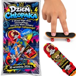 Mini Deskorolka na Palce Fingerboard + Życzenia - Prezent na Dzień Chłopaka do Szkoły Przedszkola Klasy
