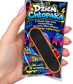 Mini Deskorolka na Palce Fingerboard + Życzenia - Prezent na Dzień Chłopaka do Szkoły Przedszkola Klasy
