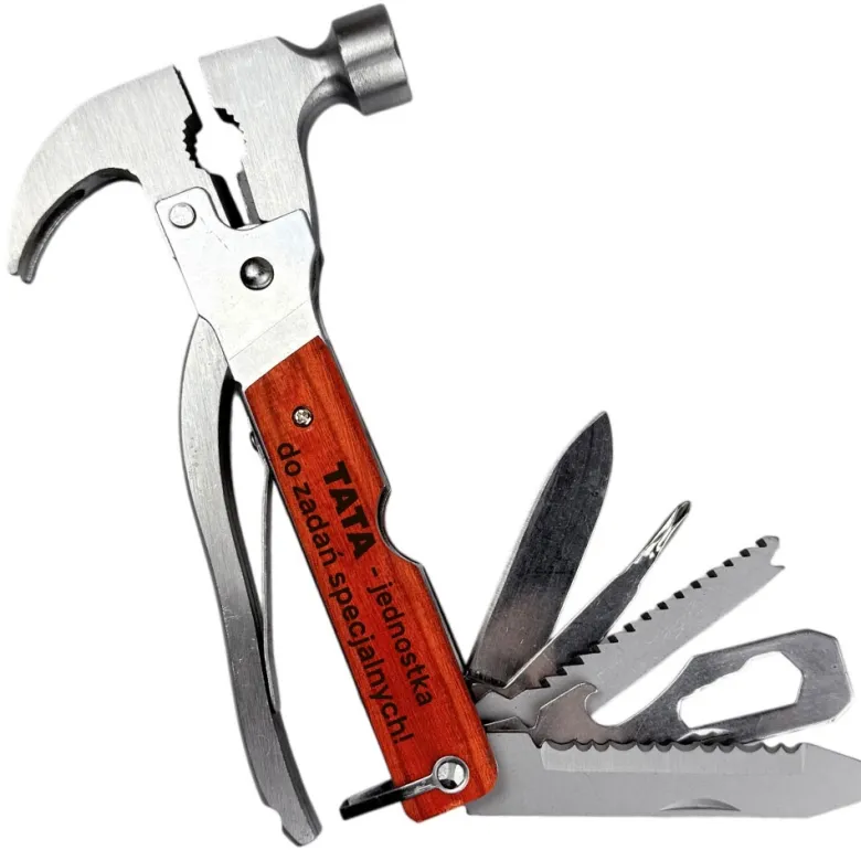 Multitool 8w1 z Grawerem Tata Jednostka Do Zadań Specjalnych- Prezent dla Taty na Dzień Ojca Urodziny Święta