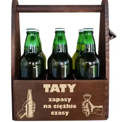 Nosidło na piwo drewniane z grawerem dla Taty