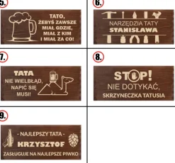 Nosidło na piwo drewniane z grawerem dla Taty