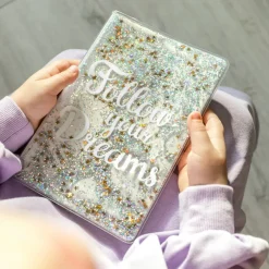 Notes FOLLOW YOUR DREAMS - złote cekiny