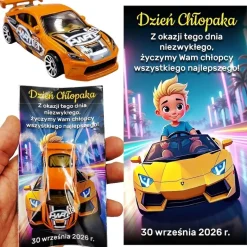 Oryginalny Hot Wheels + Życzenia - Prezent na Dzień Chłopaka Przedszkole Szkoła Autko Samochodzik