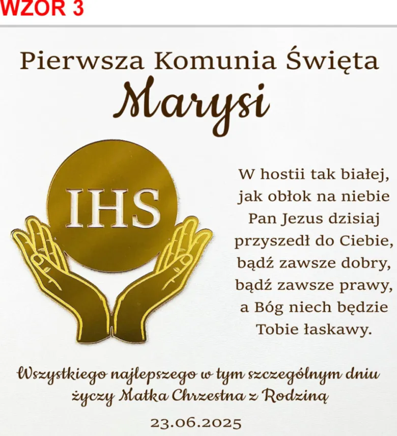 Pamiątka Pierwszej Komunii Świętej - prezent na Pierwszą Komunię Świętą dla chłopca dziewczynki