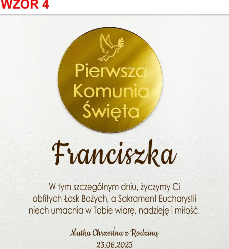 Pamiątka Pierwszej Komunii Świętej - prezent na Pierwszą Komunię Świętą dla chłopca dziewczynki