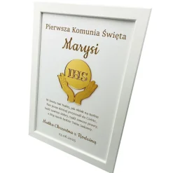 Pamiątka Pierwszej Komunii Świętej - prezent ramka na Pierwszą Komunię Świętą dla chłopca dziewczynki