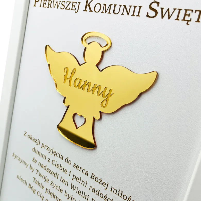 Pamiątka Pierwszej Komunii Świętej - prezent ramka na Pierwszą Komunię Świętą dla chłopca dziewczynki