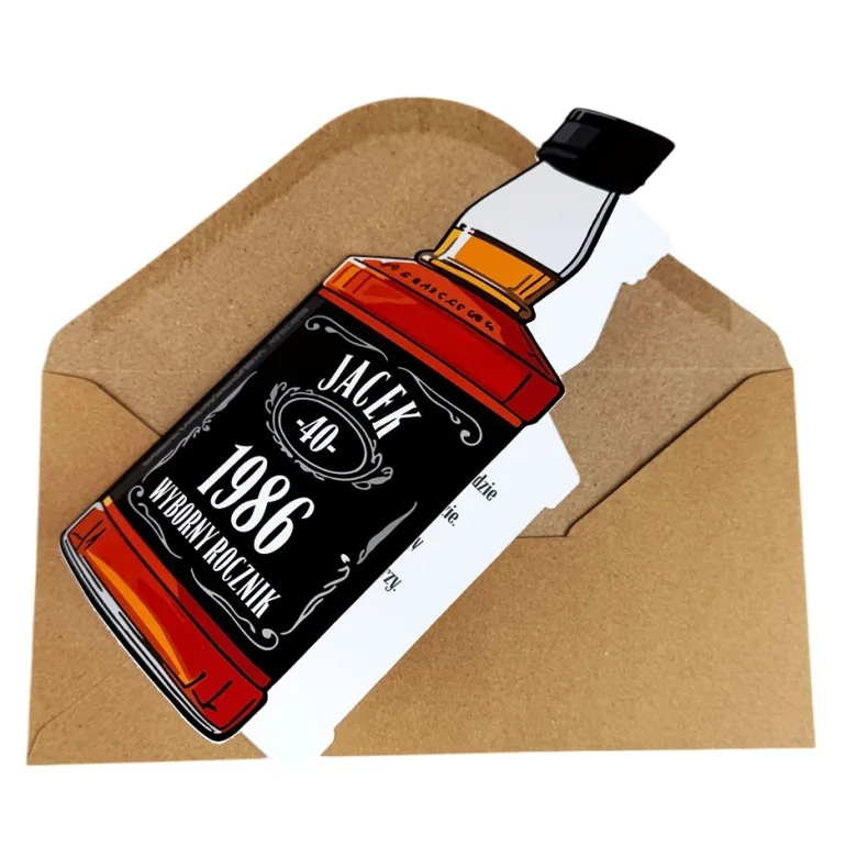 Personalizowana Kartka Urodzinowa Whisky - Prezent na 18 40 50 60 Urodziny dla Faceta Mężczyzny Chłopaka Taty