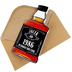 Personalizowana Kartka Urodzinowa Whisky - Prezent na 18 40 50 60 Urodziny dla Faceta Mężczyzny Chłopaka Taty