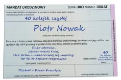 Personalizowana Kartka Urodzinowa Mandat - Prezent na 18 40 50 60 Urodziny dla Faceta Mężczyzny Chłopaka Taty