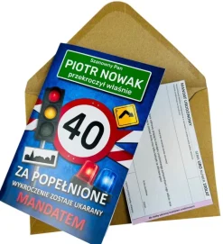 Personalizowana Kartka Urodzinowa Mandat - Prezent na 18 40 50 60 Urodziny dla Faceta Mężczyzny Chłopaka Taty